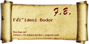 Földesi Bodor névjegykártya